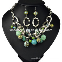 Azul personalizado tendências grande moda jóias conjunto cadeia colar